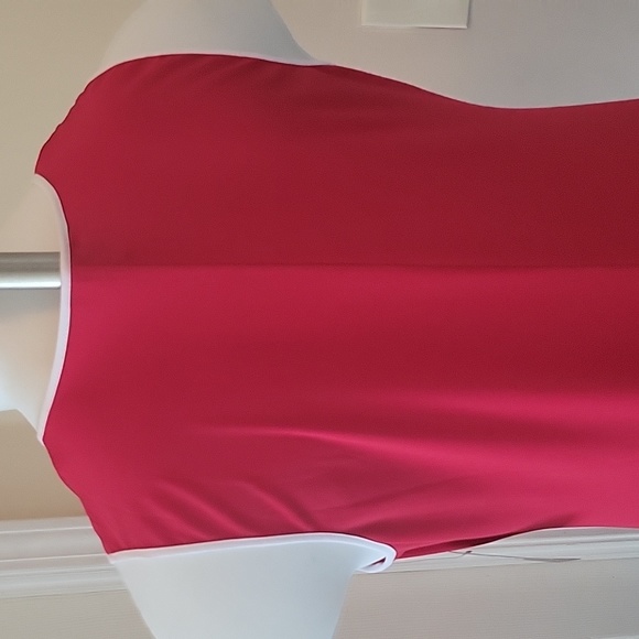 Gorgeous Red Jersey Dress with White Trim - Picture 3 of 3
